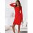 Šaty krátke úpletové riadkové dlhý rukáv dámske (S/M/L ONE SIZE) TALIANSKA MÓDA IMD25182
