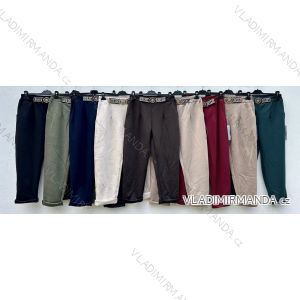 Nohavice elegantné s opaskom dámske (S/M/L ONE SIZE) TALIANSKA MÓDA IMD25184