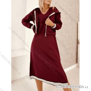 Súprava tepláková šaty s mikinou dámska nadrozmer (48/50/52 ONE SIZE) TALIANSKA MÓDA IMD25185