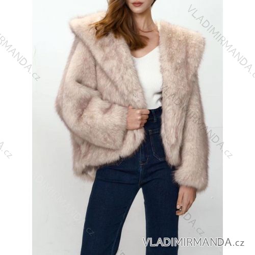 Kabát teplý zimný dlhý rukáv dámsky nadrozmer (48/50/52 ONE SIZE) TALIANSKA MÓDA IMD25197