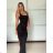 Šaty dlhé letné na ramienka dámske (XS/S/M ONE SIZE) TALIANSKA MÓDA IMWB251300/DUR -   čierna
 -   S / M