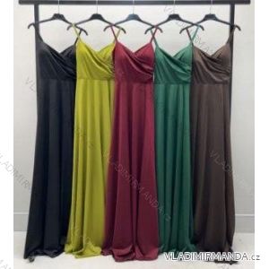 Šaty dlhé elegantné letné na ramienka dámske (XS/S/M ONE SIZE) TALIANSKA MÓDA IMM25M40243