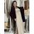 Cardigan pletený teplý dlhý rukáv dámsky (S/M/L ONE SIZE) TALIANSKA MÓDA IMD221886/DR M / L vínová