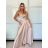 Šaty dlhé elegantné letné dámske LILIEN  (XS/S/M ONE SIZE) TALIANSKA MÓDA IMWGB25952/DR -   růžová fuchsiová -   S / M