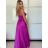 Šaty dlhé elegantné letné dámske LILIEN  (XS/S/M ONE SIZE) TALIANSKA MÓDA IMWGB25952/DR -   růžová fuchsiová -   S / M