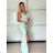 Šaty elegantné spoločenské dlhé na ramienka dámske (S/M ONE SIZE) TALIANSKA MÓDA IM324LOVE/DU -   svetlo modrá -   S / M