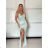 Šaty elegantné spoločenské dlhé na ramienka dámske (S/M ONE SIZE) TALIANSKA MÓDA IM324LOVE/DU -   svetlo modrá -   S / M