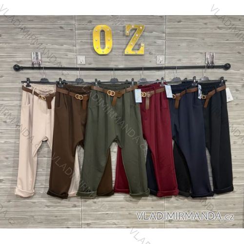 Nohavice elegantné s opaskom dámske (S/M/L ONE SIZE) TALIANSKA MÓDA IMPOZ253139