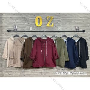 Mikina na zips s kapucňou dlhý rukáv dámska (S/M/L ONE SIZE) TALIANSKA MÓDA IMPOZ253163