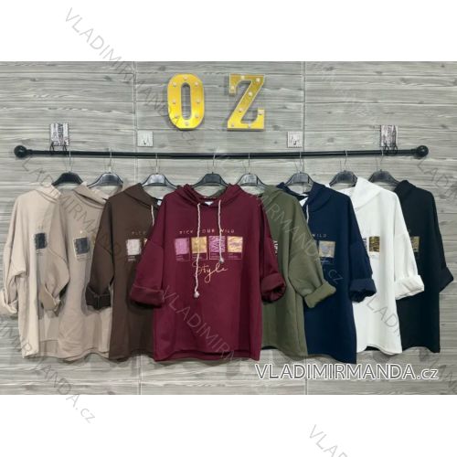 Mikina s kapucňou dlhý rukáv dámska (S/M/L ONE SIZE) TALIANSKA MÓDA IMPOZ25SM-282601