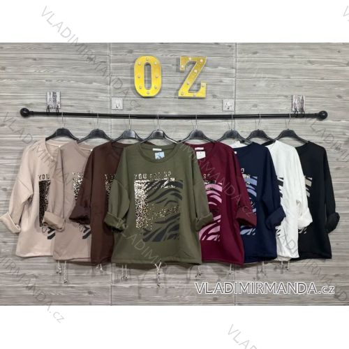 Mikina dlhý rukáv dámska (S/M/L ONE SIZE) TALIANSKA MÓDA IMPOZ25SM-28762
