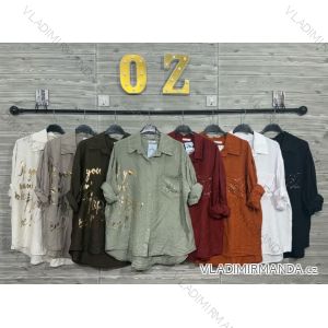 Košeľa oversize 3/4 rukáv dámska (S/M/L ONE SIZE) TALIANSKA MÓDA IMPOZ25SM-272092