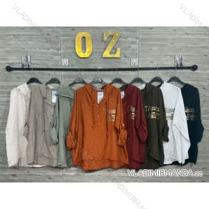 Tunika košeľová 3/4 dlhý rukáv dámska (S/M/L ONE SIZE) TALIANSKA MÓDA IMPOZ25SM-3157