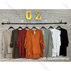 Tunika košeľová 3/4 dlhý rukáv dámska (S/M/L ONE SIZE) TALIANSKA MÓDA IMPOZ25SM-3156