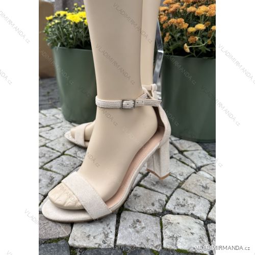 Sandále na stĺpikovom podpätku 7,5cm dámske (36-41) TOP259051-2 béžová 41