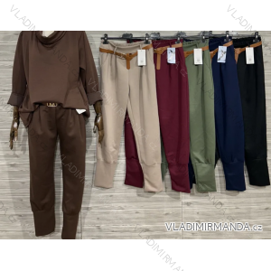 Nohavice elegantné s opaskom dámske (S/M/L ONE SIZE) TALIANSKA MÓDA IMPOZSM-3198