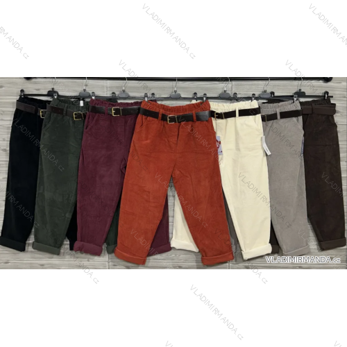 Nohavice dlhé s opaskom dámske (S/M/L ONE SIZE) TALIANSKA MÓDA IMPOZ25LV-25138A
