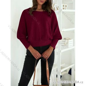 Sveter úpletový riadkový dlhý rukáv dámsky (S/M/L ONE SIZE) TALIANSKA MÓDA IMD25216