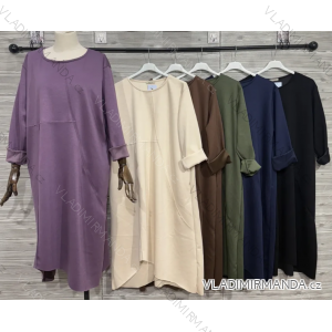 Šaty 3/4 dlhý rukáv dámske (S/M/L ONE SIZE) TALIANSKA MÓDA IMPOZ25-HP24944