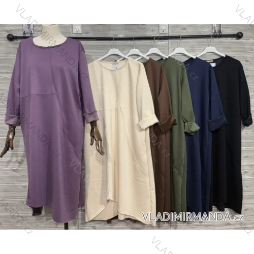 Šaty 3/4 dlhý rukáv dámske (S/M/L ONE SIZE) TALIANSKA MÓDA IMPOZ25-HP24944