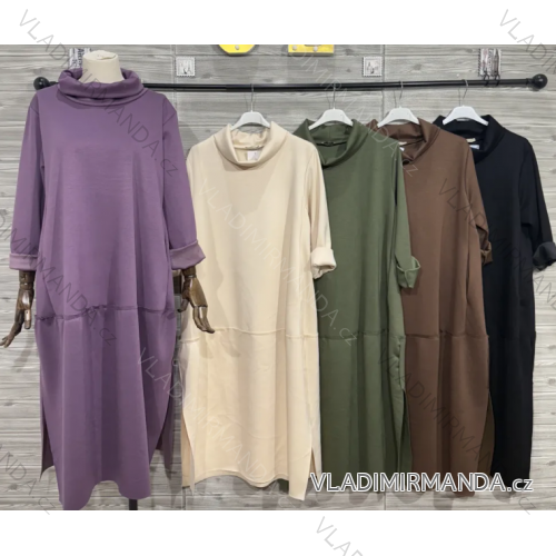 Šaty 3/4 dlhý rukáv dámske (S/M/L ONE SIZE) TALIANSKA MÓDA IMPOZ25HP-24904