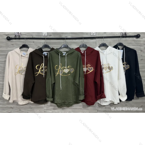 Tunika mikinová s kapucňou dlhý rukáv dámska (S/M/L ONE SIZE) IMPOZ25LV-25390