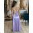 Šaty dlhé elegantné na ramienka dámske (S/M ONE SIZE) TALIANSKA MODA IM323013/DU -   svetlo modrá -   S / M
