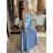 Šaty dlhé elegantné na ramienka dámske (S/M ONE SIZE) TALIANSKA MODA IM323013/DU -   svetlo modrá -   S / M