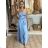 Šaty dlhé elegantné na ramienka dámske (S/M ONE SIZE) TALIANSKA MODA IM323013/DU -   svetlo modrá -   S / M