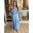 Šaty dlhé elegantné na ramienka dámske (S/M ONE SIZE) TALIANSKA MODA IM323013/DU -   svetlo modrá -   S / M