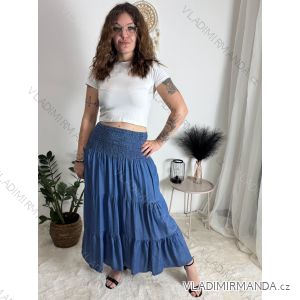 Šaty alá sukne letné žabičkování riflové dámska (S / M / L ONE SIZE) TALIANSKÁ MÓDA IM721076/DU