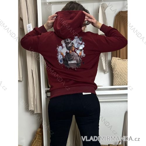 Mikina oversize s kapucňou dlhý rukáv dámska ILONA  (S/M/L ONE SIZE) TALIANSKA MÓDA IMWDZ251111
