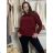 Mikina oversize s kapucňou dlhý rukáv dámska ILONA  (S/M/L ONE SIZE) TALIANSKA MÓDA IMWDZ251111/DUR S/M/L hnedá