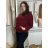 Mikina oversize s kapucňou dlhý rukáv dámska ILONA  (S/M/L ONE SIZE) TALIANSKA MÓDA IMWDZ251111/DUR S/M/L hnedá