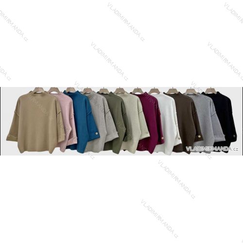 Sveter úpletový oversize dlhý rukáv dámsky (S/M/L ONE SIZE) TALIANSKA MÓDA IMC25407
