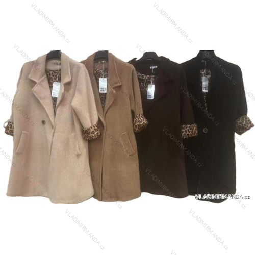 Kabát zimný dlhý rukáv dámsky nadrozměr MIRIAM (48/50/52 ONE SIZE) TALIANSKA MÓDA IMC25408