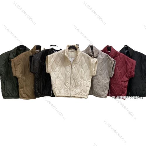 Bunda krátka šusťáková krátky rukáv dámska nadrozmer (46/48/50 ONE SIZE) TALIANSKA MÓDA IMC25420