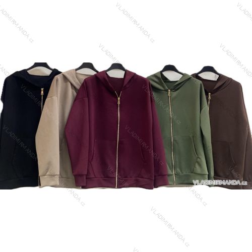 Mikina teplá s kapucňou na zips dlhý rukáv dámska (S/M/L ONE SIZE) TALIANSKA MÓDA IMC25423
