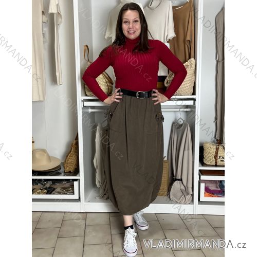 Sukňa s páskem manžestrová dámska RITA (S/M/L ONE SIZE) TALIANSKA MóDA IMSM251153