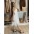 Šaty spoločenské na ramienka tylové dámske (XS/S/M/L ONE SIZE) TALIANSKA MóDA IMC23498/DUR bílá S/M/L