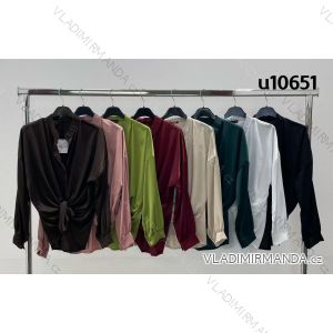 Tunika košeľová dlhý rukáv dámska (XS/S/M ONE SIZE) TALIANSKA MÓDA IMM25M10651