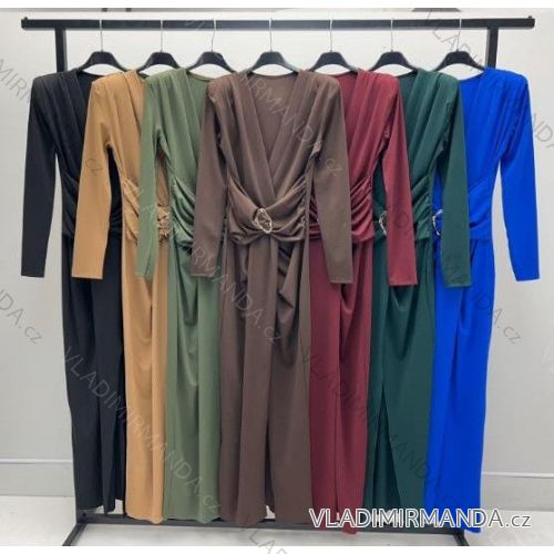Šaty elegantný dlhý rukáv dámske (S/M/L ONE SIZE) TALIANSKA MÓDA IMM25M43168