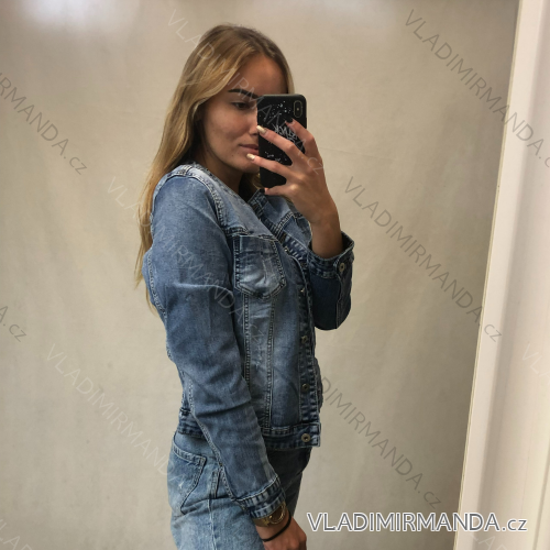 Bunda riflová dlhý rukáv dámska (XS-XL) RE-DRESS MA523C016-B/DUR modrá džínsová XS