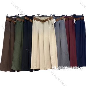 Nohavice dlhé elegantné s opaskom dámske nadrozmer (42/44/46 ONE SIZE) TALIANSKA MÓDA IMC25434