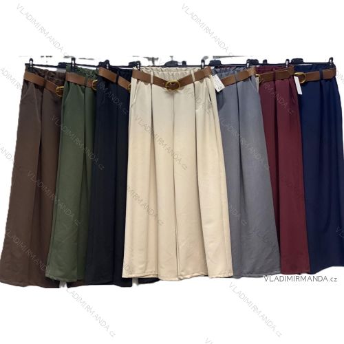 Nohavice dlhé elegantné s opaskom dámske nadrozmer (42/44/46 ONE SIZE) TALIANSKA MÓDA IMC25434