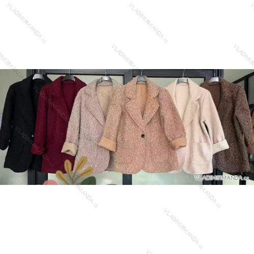 Kabátik teplý dlhý rukáv dámsky (S/M/L ONE SIZE) TALIANSKA MÓDA IMC25441