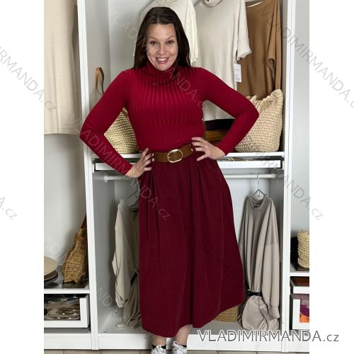 Sukňa s páskem manžestrová dámska MONA (S/M/L ONE SIZE) TALIANSKA MóDA IMSM251155/DU