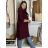 Mikina kabát oversize na zips s kapucňou dlhý rukáv dámsky KAILA  (S/M/L ONE SIZE) TALIANSKA MÓDA IMPLI2430059/DU S/M/L modrá petrolejová