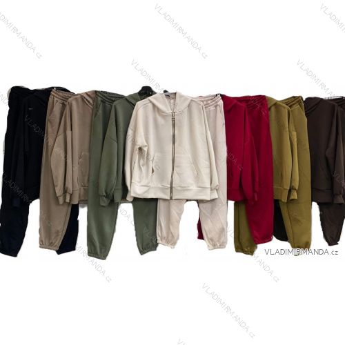 Súprava tepláková mikina dlhý rukáv a tepláky dámske nadrozmer (54/56/58 ONE SIZE) TALIANSKA MÓDA IMC25451