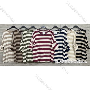 Tunika prúžok 3/4 dlhý rukáv dámska (S/M/L ONE SIZE) TALIANSKA MÓDA IMPOZ2516695
